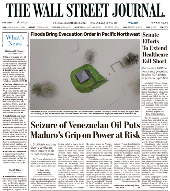 Senate Efforts To Extend Healthcare Fall Short | The Wall Street Journal -- Fri., December 12, 2025