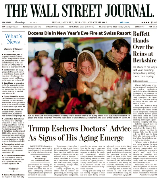 Buffett Hands Over the Reins at Berkshire | The Wall Street Journal -- Fri., January 02, 2026