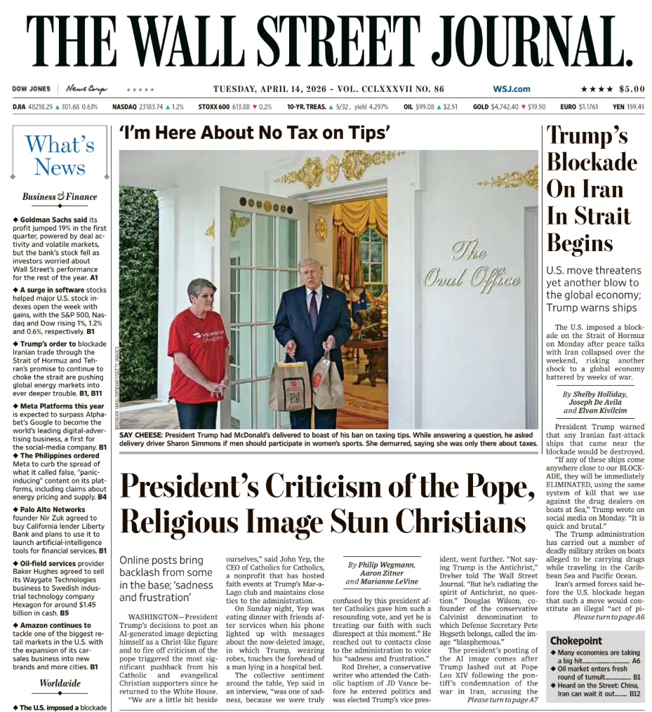 Trump’s Blockade On Iran In Strait Begins | The Wall Street Journal -- Tue., April 14, 2026