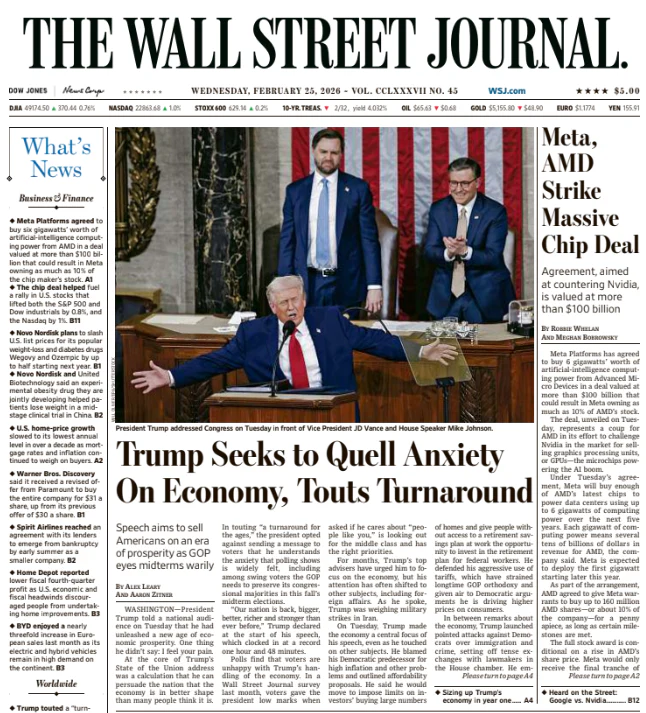 Meta, AMD Strike Massive Chip Deal | The Wall Street Journal -- Wed., February 25, 2026