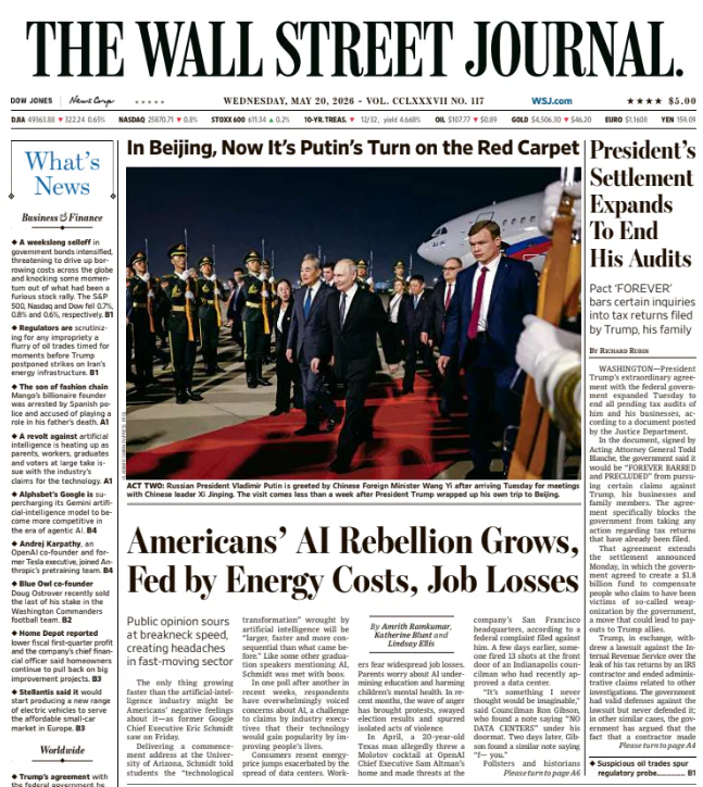 President’s Settlement Expands To End His Audits | The Wall Street Journal -- Wed., May 20, 2026